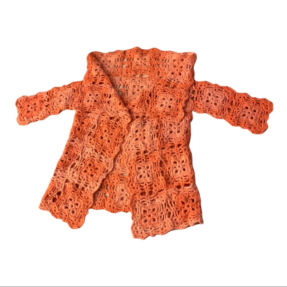 Handmade one of a kind knit Afghan duster
